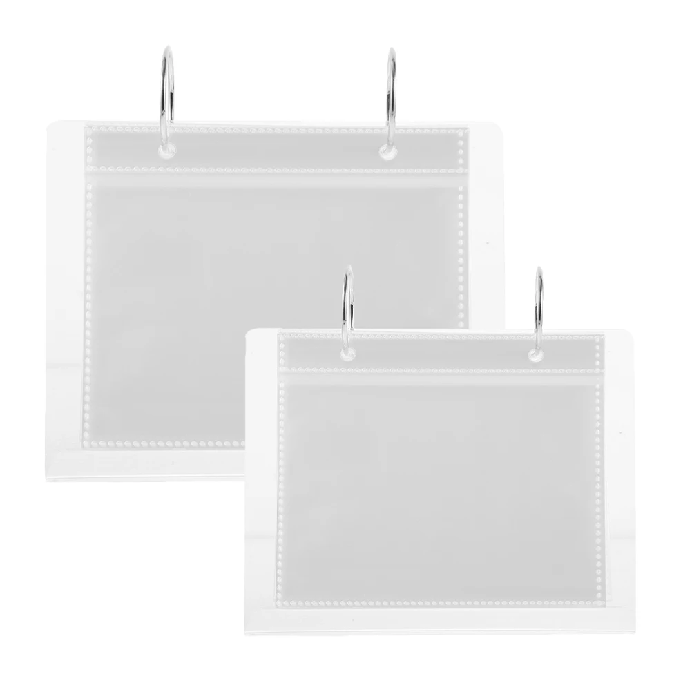 

2 Pcs Acrylic Photo Album Clear Frame Desk for Office Picture Display Stand Holder Table Card Flip