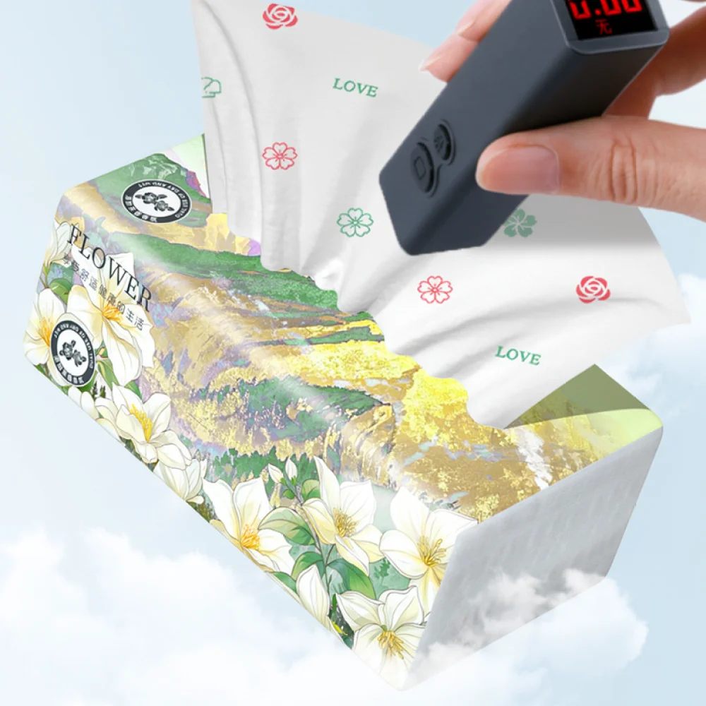 Soft Camellia Scented Facial Tissue Thickened Wood Pulp Napkins Wet Resistant Kitchen Bathroom Daily Cleaning Supplies