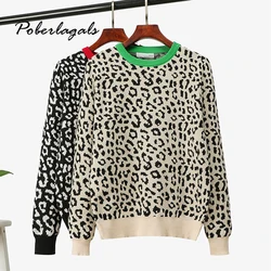 jumper Autumn winter Knitted Sweater Women 2020 korean oversized sweaters female leopard jacquard fashion wool blends pullover