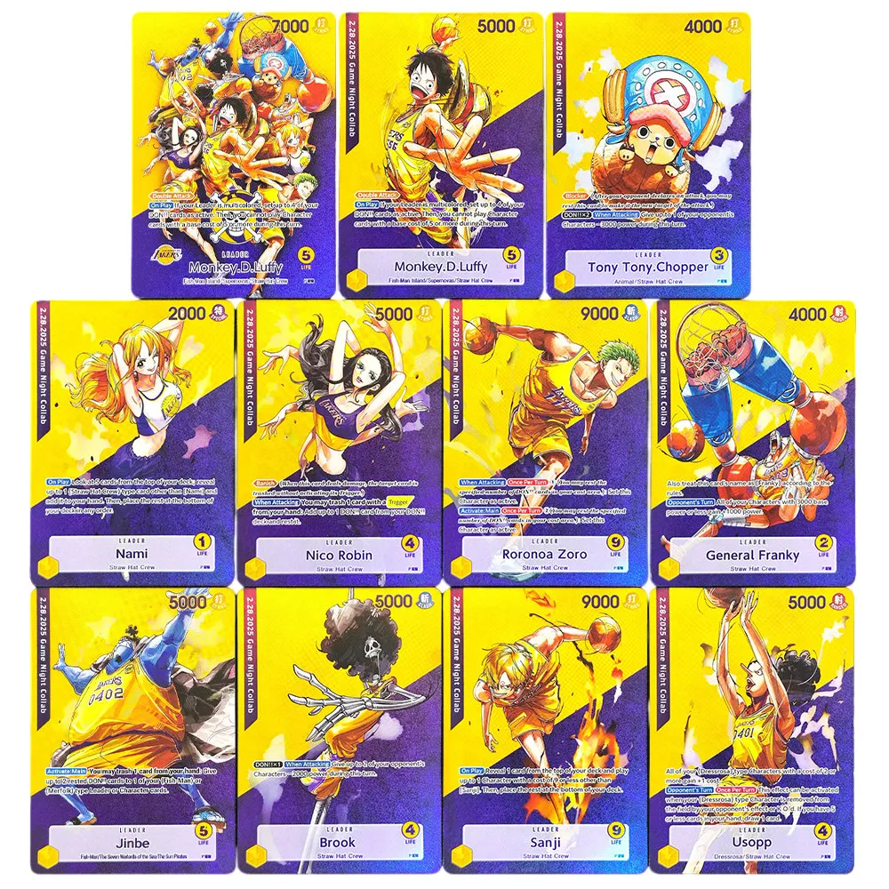 Juego de Cartas Coleccionables DIY One Piece: Luffy, Nami, Zoro, Robin, Sanji, Chopper, Brook - Edición en Inglés TCG Anime