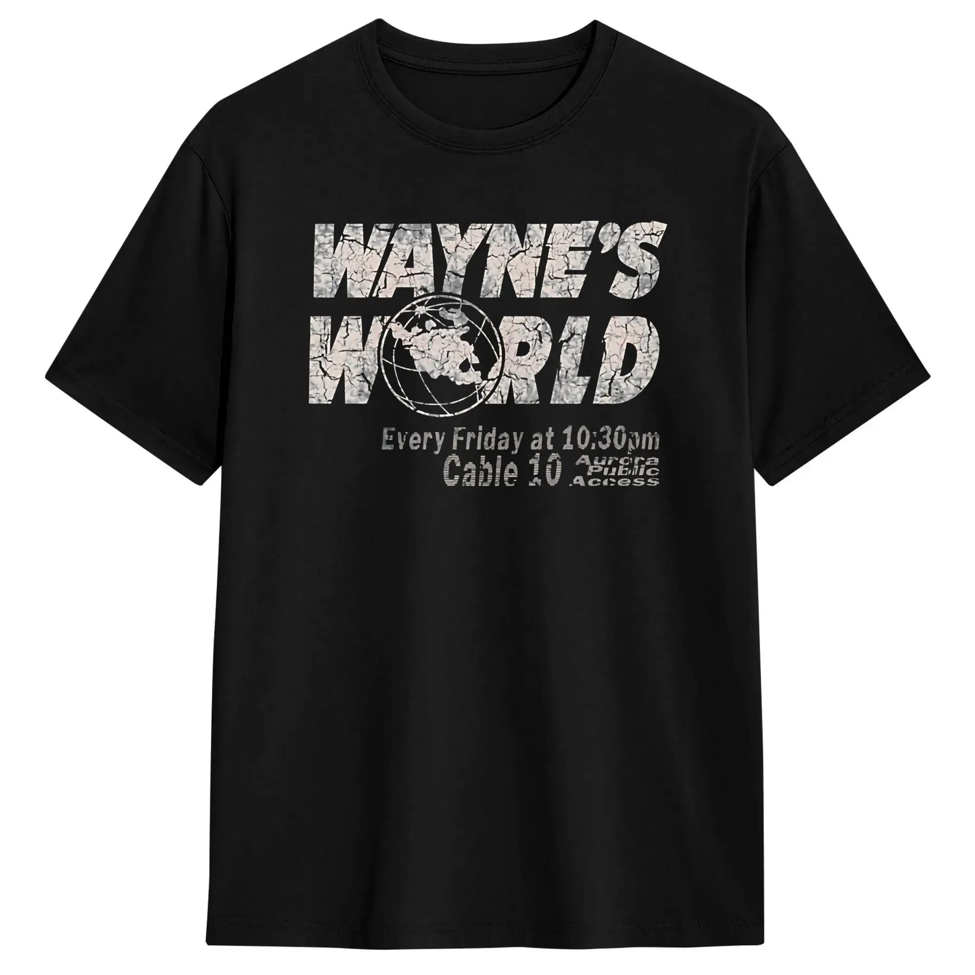 Hipster Wayne’s World T-Shirt for Men Round Collar Pure Cotton T Shirts  Short Sleeve Tee Shirt Gift Idea Clothes