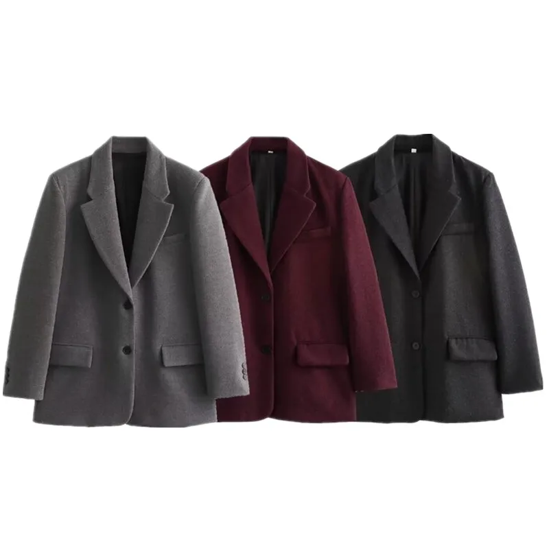 oulder Pad Straight Leg Suit Jaet Women's Commute Versatile Long Sve Casual Sle Autumn Winter New Arrival