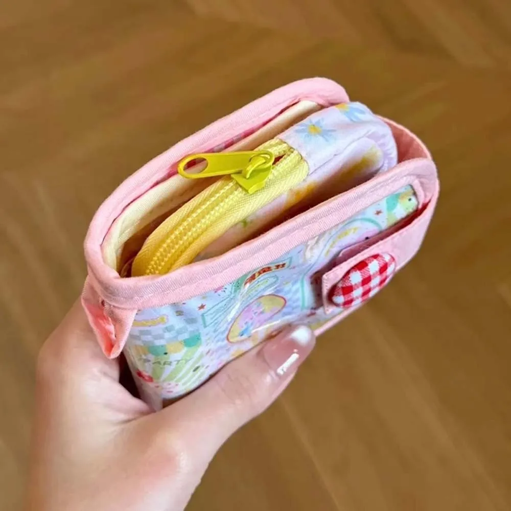 Cartoon Tier Dopamin Geldbörse Gedruckt PVC Kleine Make-Up Lippenstift Tasche Mehrschichtige Anti-spritzwasser Mini Tuch Lagerung Tasche