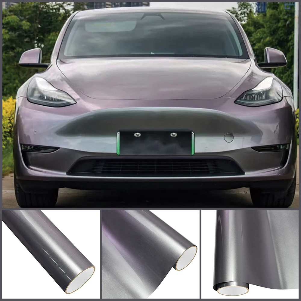 

PET Diamond Capri Grey&Purple Car Vinyl Film Air Release Sticker Waterproof Self Adhesive Auto Motorcycle Body Decoration Film
