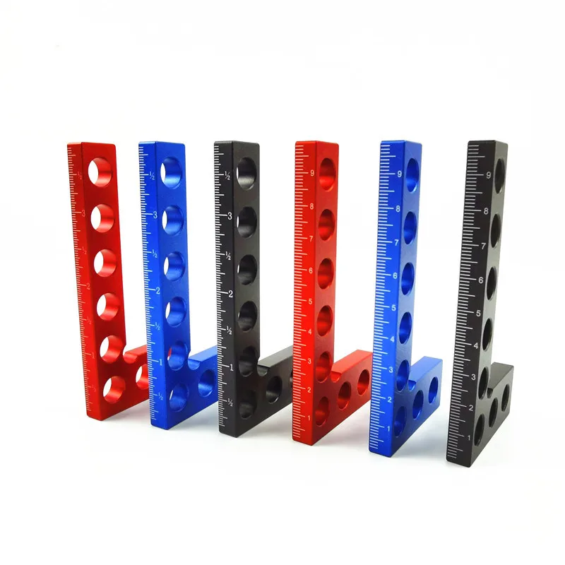 Aluminum Alloy Square Ruler Metric and Inch Height Gauge 90 Degrees L-Square Woodworking Measuring Implement Angle Line Ruler
