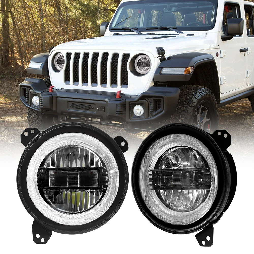9 Inch LED Light Headlights  Hi Low Beam with Halo DRL Turn Signal Headlamp  for Jeep Wrangler JL JLU JT Rubicon 18-23