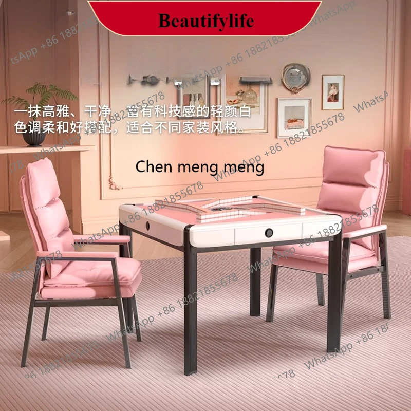 

G153 Automatic mahjong machine rotor roller coaster dining table dual-purpose folding electric heating four-port mahjong table