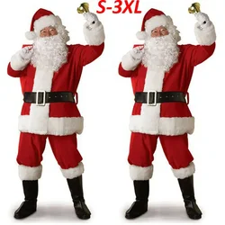 Navidad disfraz de Papá Noel Cosplay ropa de Papá Noel vestido de lujo en Navidad hombres 5 unids/lote traje para adultos caliente