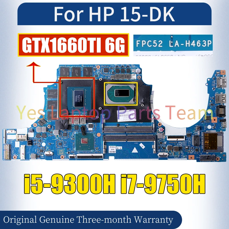 LA-H463P For HP 15-DK Laptop Mainboard L58867-001 L58866-601 i5-9300H i7-9750H GTX1660TI Notebook Motherboard 100％ Tested