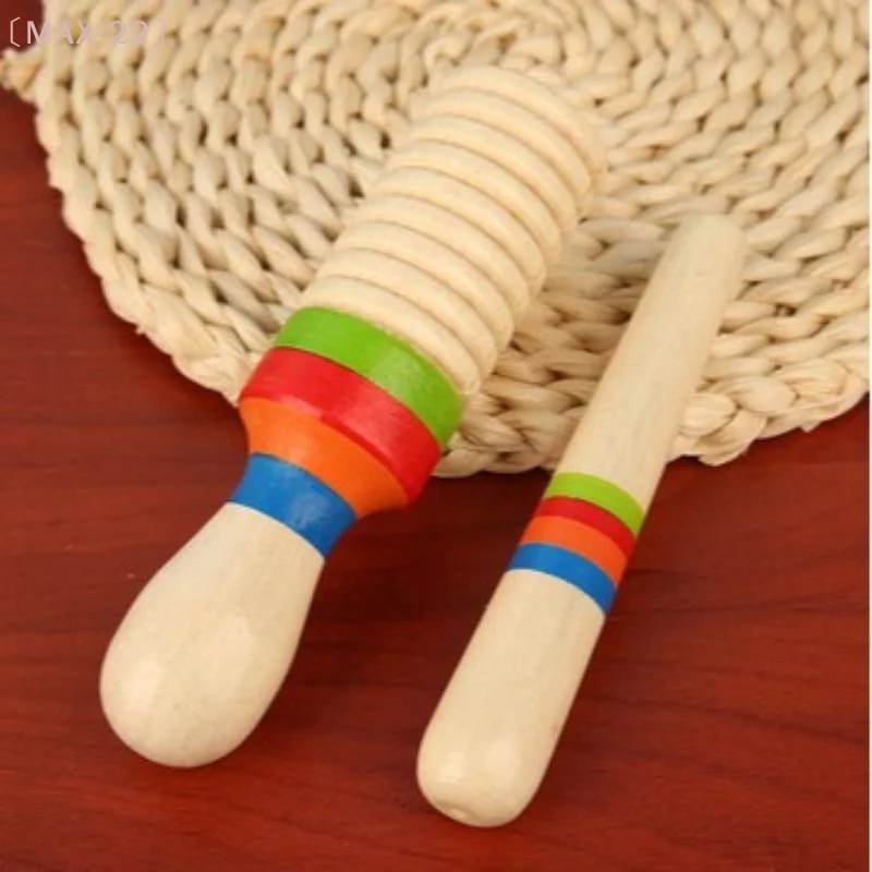 Musical Instruments Wooden Small Single-threaded Ring Percussion Cylinder Croak Frog Kid Educational Parts view 5