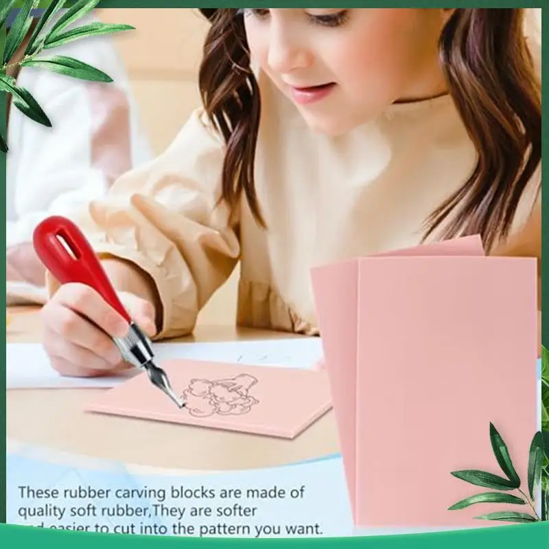 

(NEW) 10 X 15Cm Rubber Linoleum Block Rubber Engraving Block Stamp Making Kit For Print Making, Stamp Soft Rubber Crafts Durable