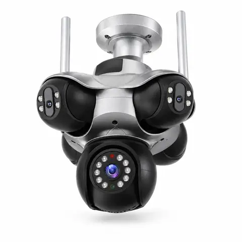 10MP 5 Lens 5 View Wi-Fi Outdoor Security Camera Pan Tilt Human Detection Waterproof Full Color Night Vision FFVIDEO Remote View