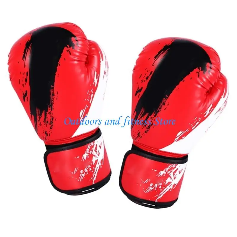 

H053 Leather Kickboxing Training Gloves Sparring Glove for Men Women Teens Boxing