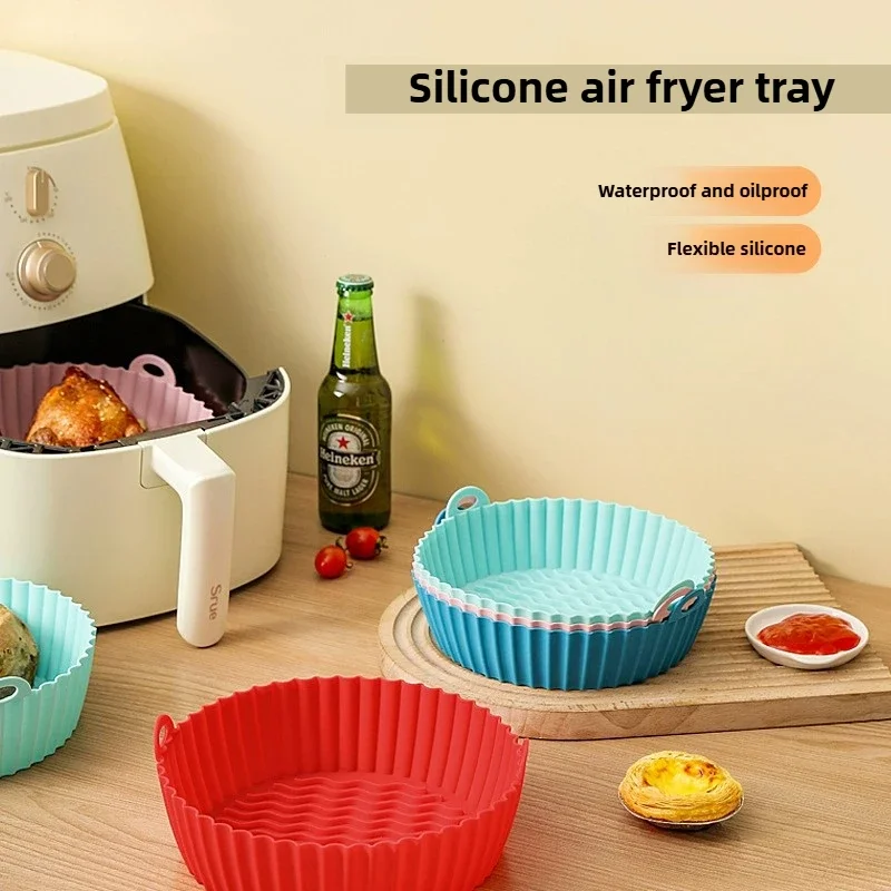Silicone Air Fryer Liners Food SafeReusable Air Fryer Silicone Liners Air Fryer Silicone Pot Non Stick Oven Kitchen Accessories