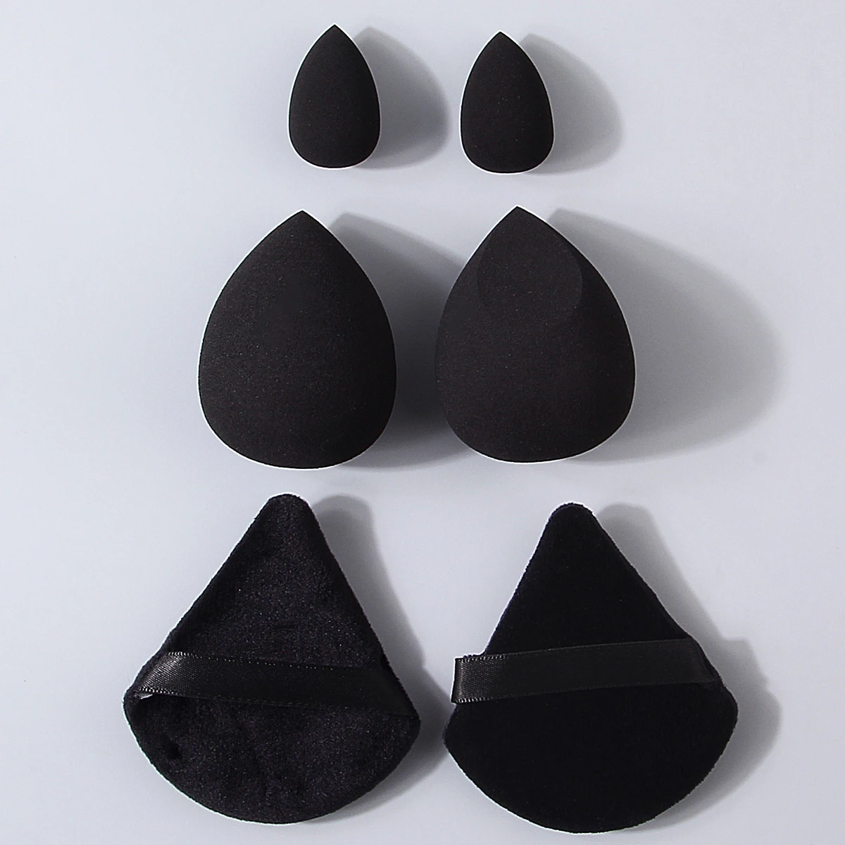 Ensemble d'éponges de maquillage multifonctions 6 pièces: œuf de maquillage doux/bouffée de poudre triangulaire/Mini outil de maquillage d'œuf de maquillage