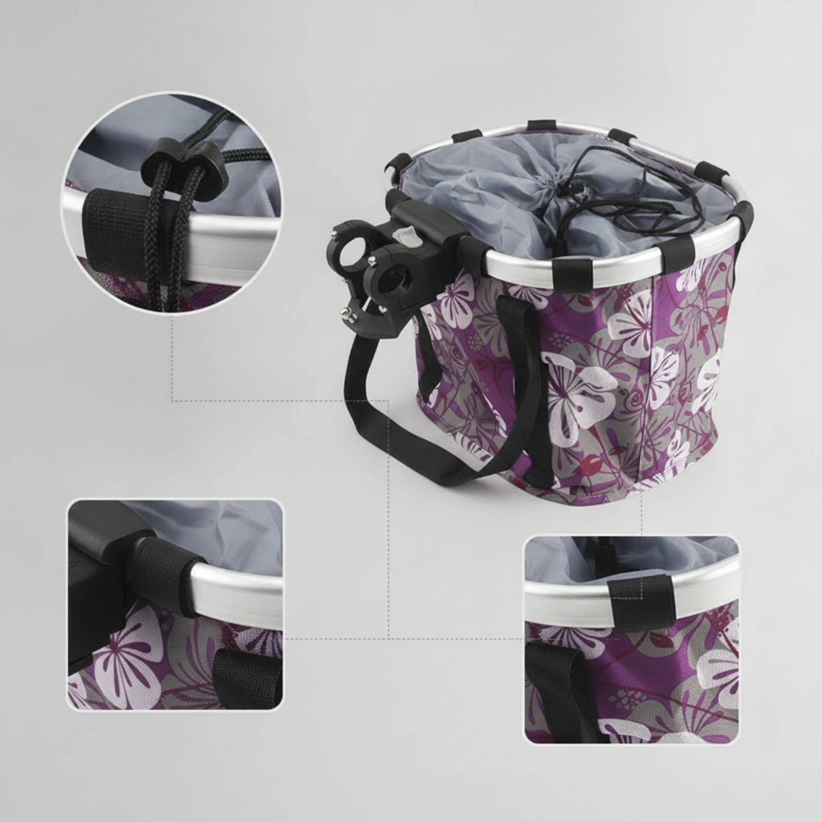 Handlebar Bike Basket Rust-Resistant Front Cycle Basket Front Bike Carrier Heavy-Duty Strong for Cyclists, Grocery Runs