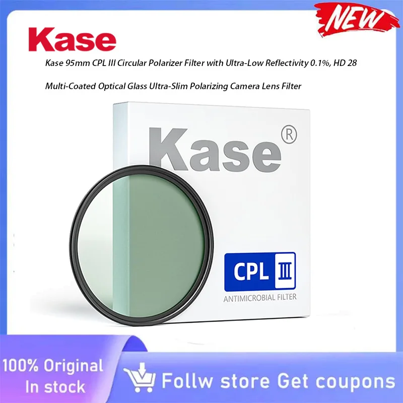 Kase 95mm CPL III Circular Polarizer Filter,Ultra‑Low Reflection Anti‑Ghost Multi‑Coated Waterproof Oil Resistant Camera Lens