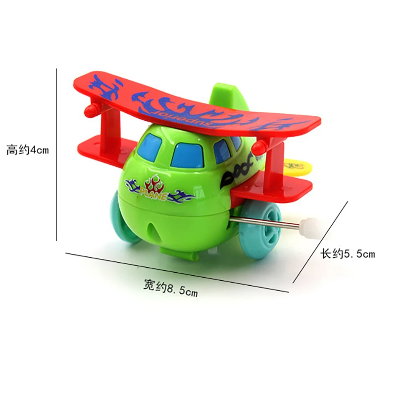 Juguetes creativos de cuerda giratoria para niños, juguete de cuerda de dibujos animados, avión pequeño de dibujos animados, regalo