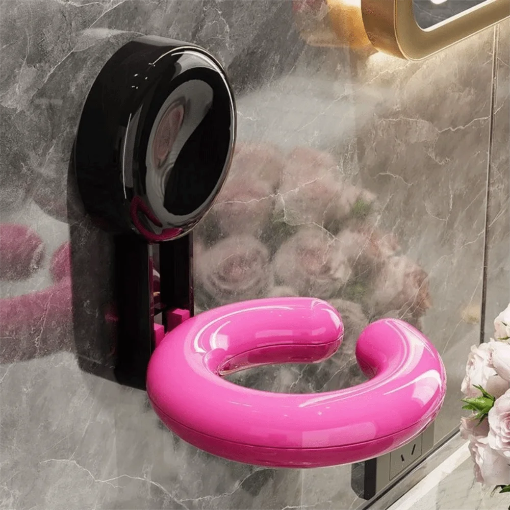 

Practical Plastic Hair Dryer Holder Punch-Free Stylish Hair Dryer Racks Waterproof Wall-Mounted Blow Dryer Holder Bathroom