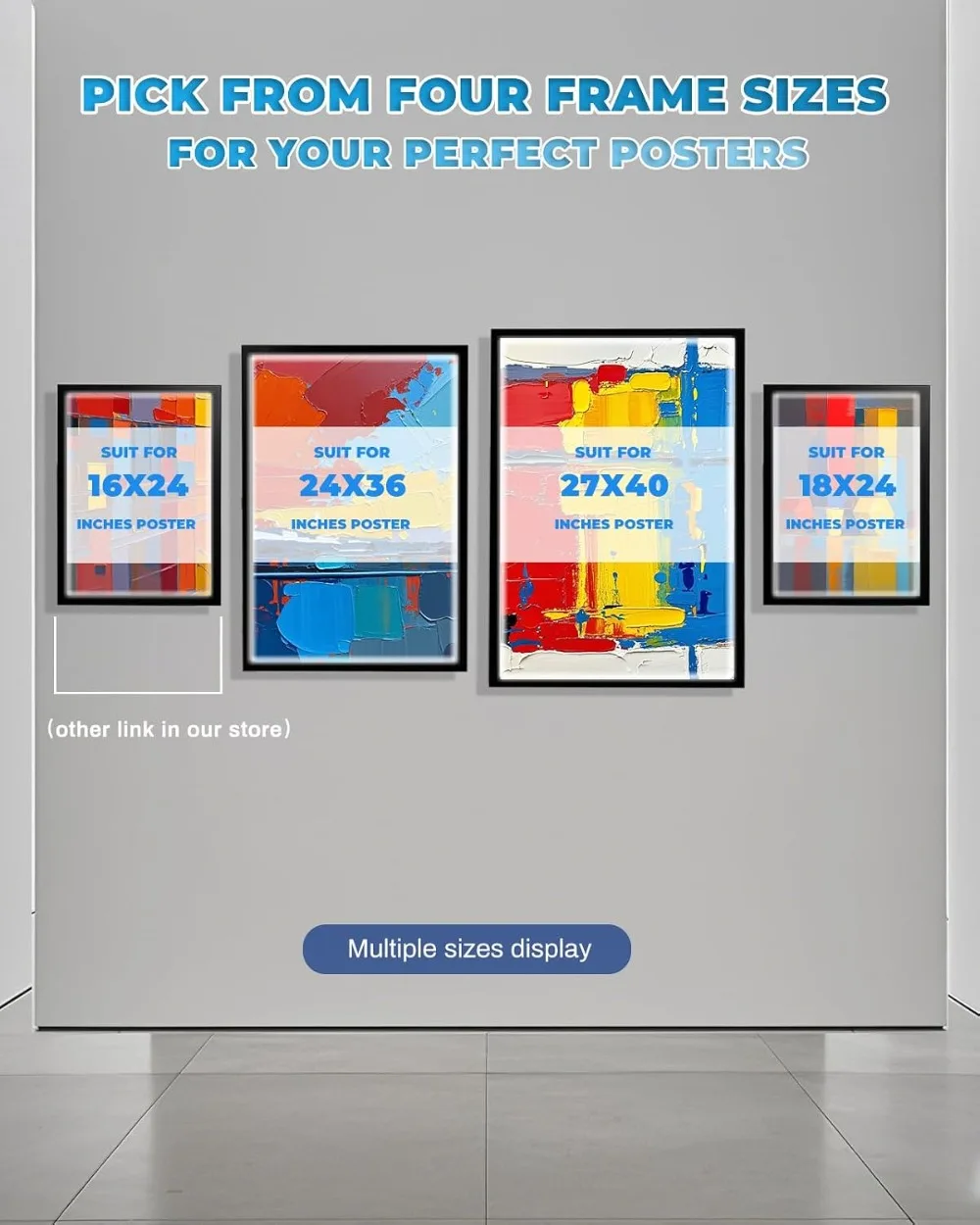 24x36 Inch LED Poster Frame, Backlit Movie Poster Frame Light Box, Wall Mounted, Aluminum, Magnetic Frame for Advertising Display view 2