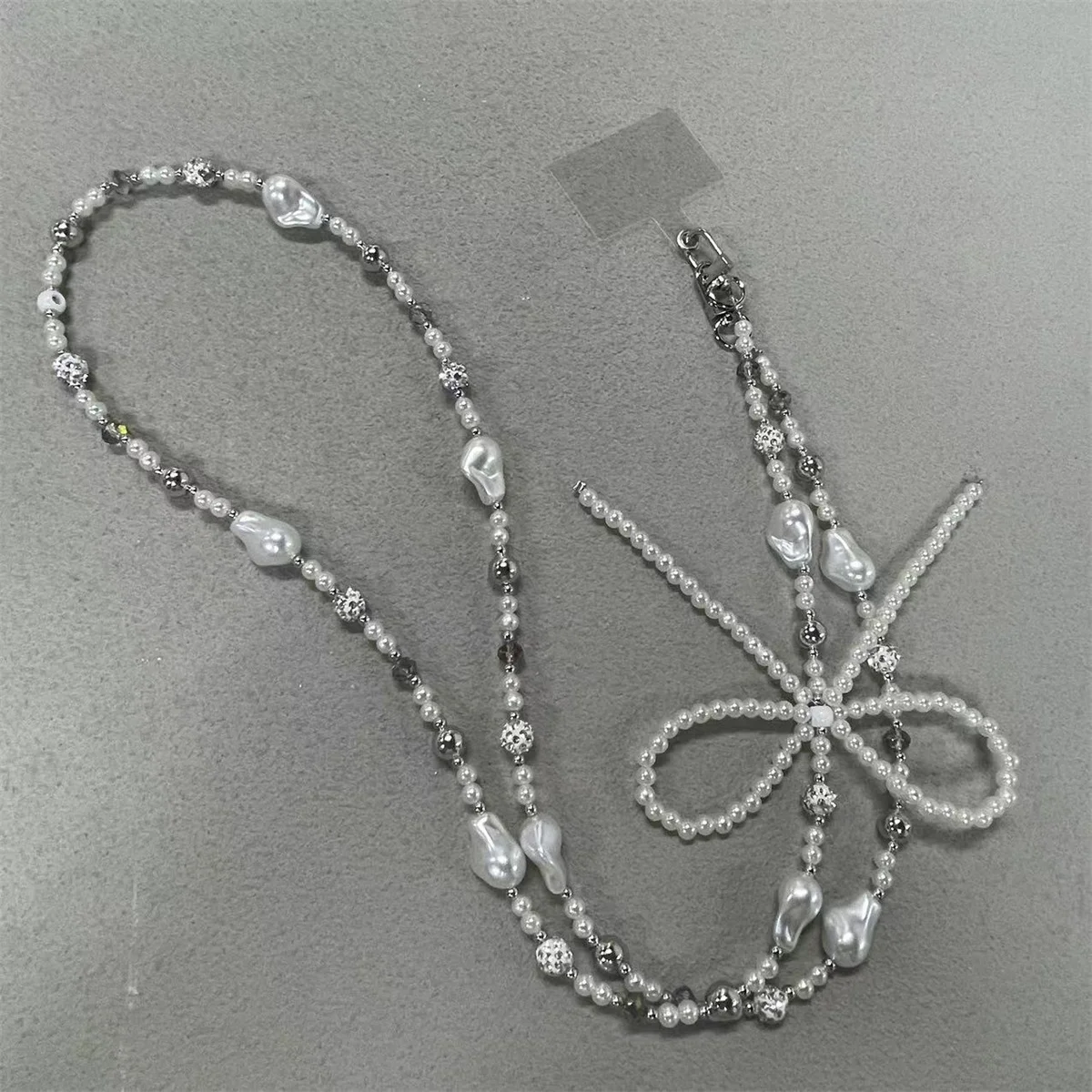 Pearl Bow Beaded Crossbody Chain Fashionable And Versatile Phone Case Pendant Phone Hanging Rope
