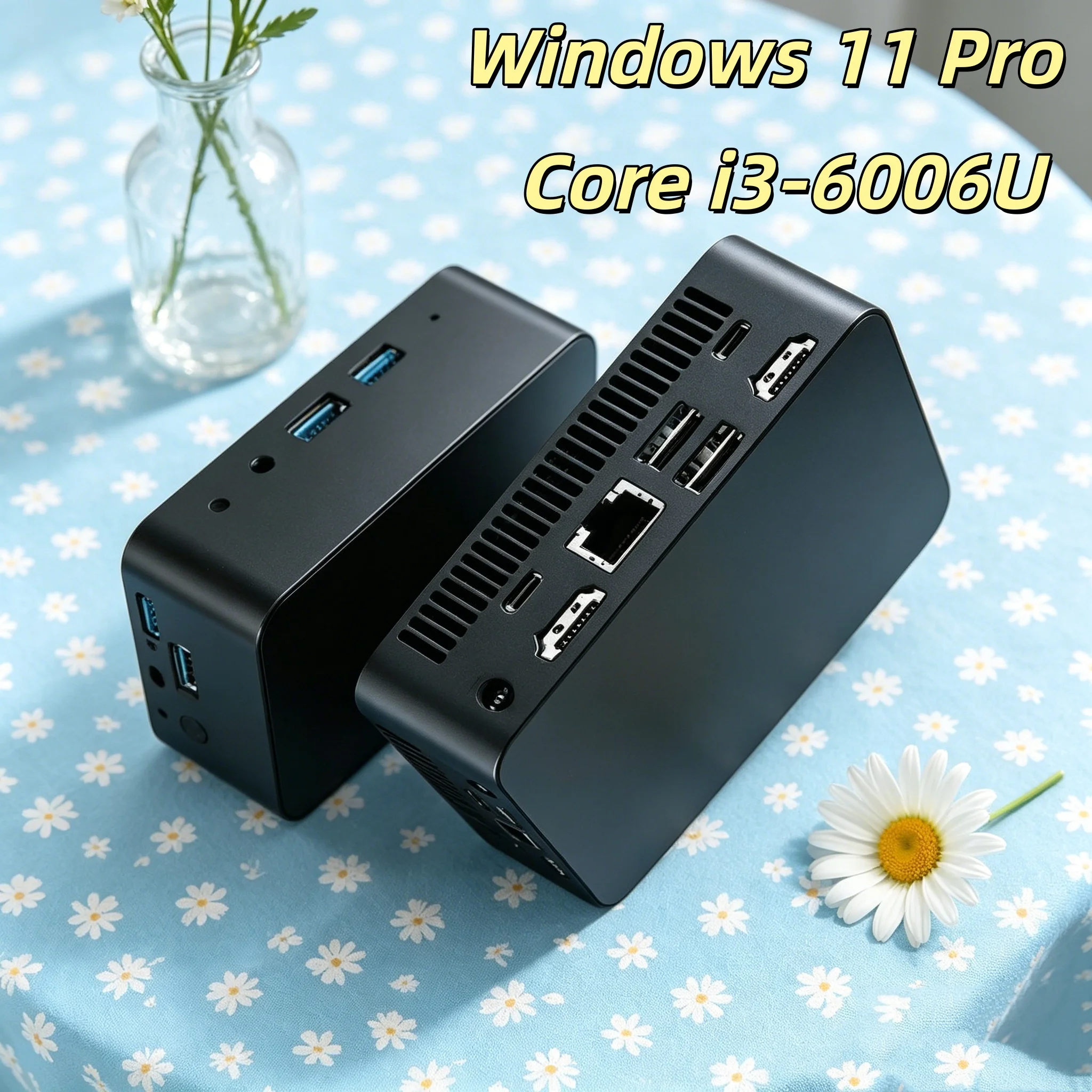 Portable Mini PC Core Intel Core I3 6006U, I3 6100 Optional Processors, Windows 11 Pro, 16GB RAM, 1TB/2TB M.2 SSD, WiFi 6 Laptop