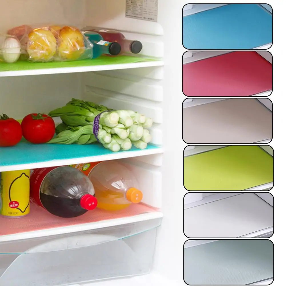 Reusable Fridge Liner Fridge Spill Guard Non-slip Refrigerator Shelf Liners Reusable Mats for Kitchen Cabinets Glass for Home