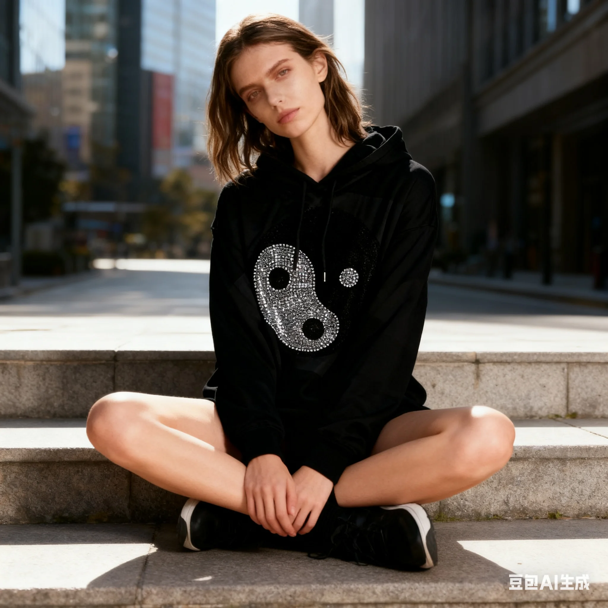 الترفيه القوطية الهيب هوب حجر الراين الأسود الرياضة هوديي شارع جديد أزياء مقنعين سترة عارضة لامعة حجر الراين المطبوعة سترة