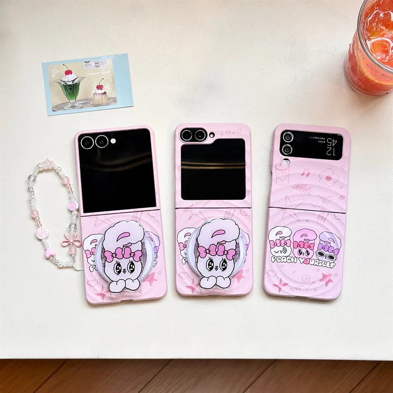 

Boyang Cartoon Rabbit Magsafe for Samsung Galaxy Z Flip 7 6 5 4 Protective Back Cover for ZFlip5 ZFlip6 ZFlip7 Case Shell