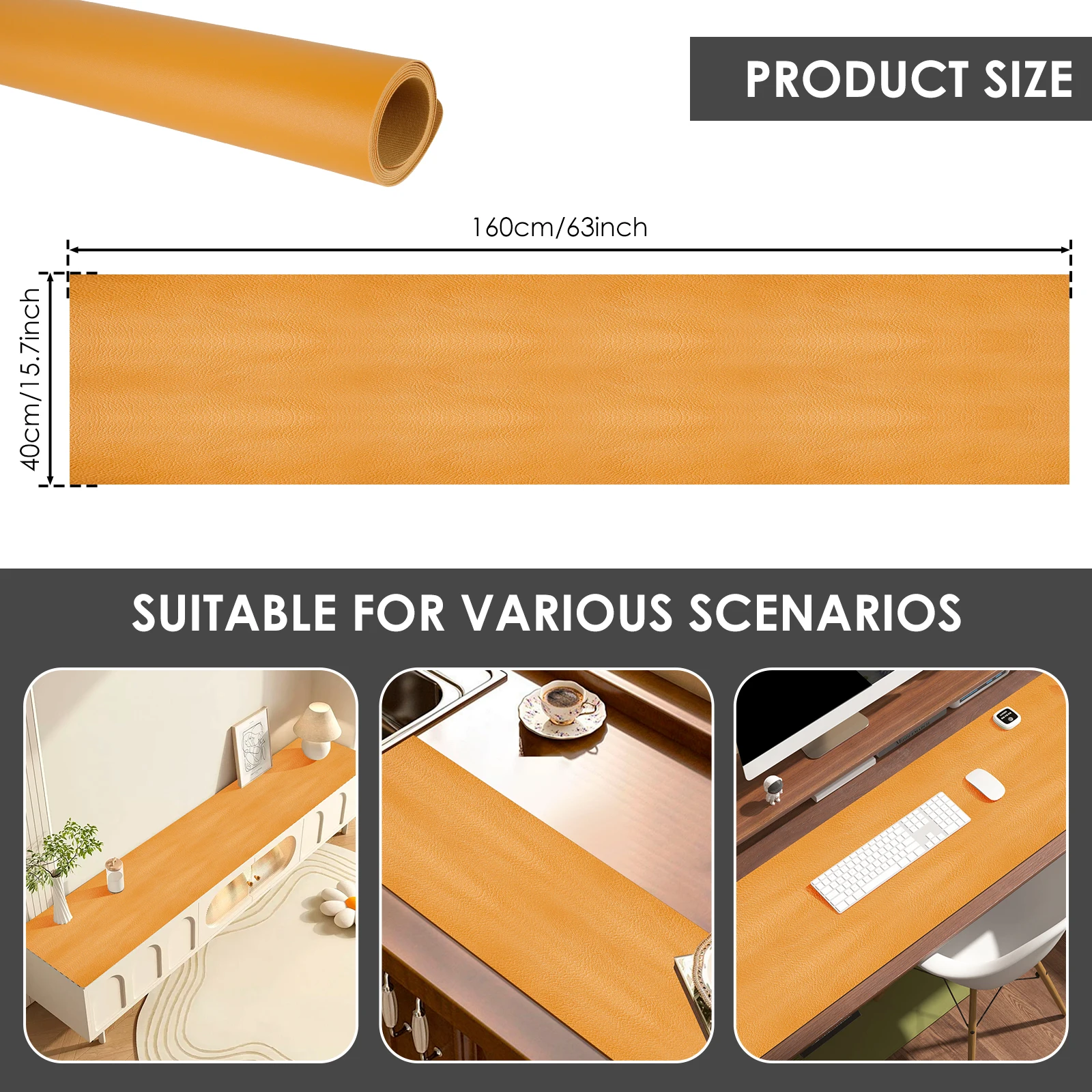 63inch PVC Leather Desk Mat Waterproof Desk Protector Cover Smooth TV Stand Table Mat Home Office Computer Desk Protector Pad