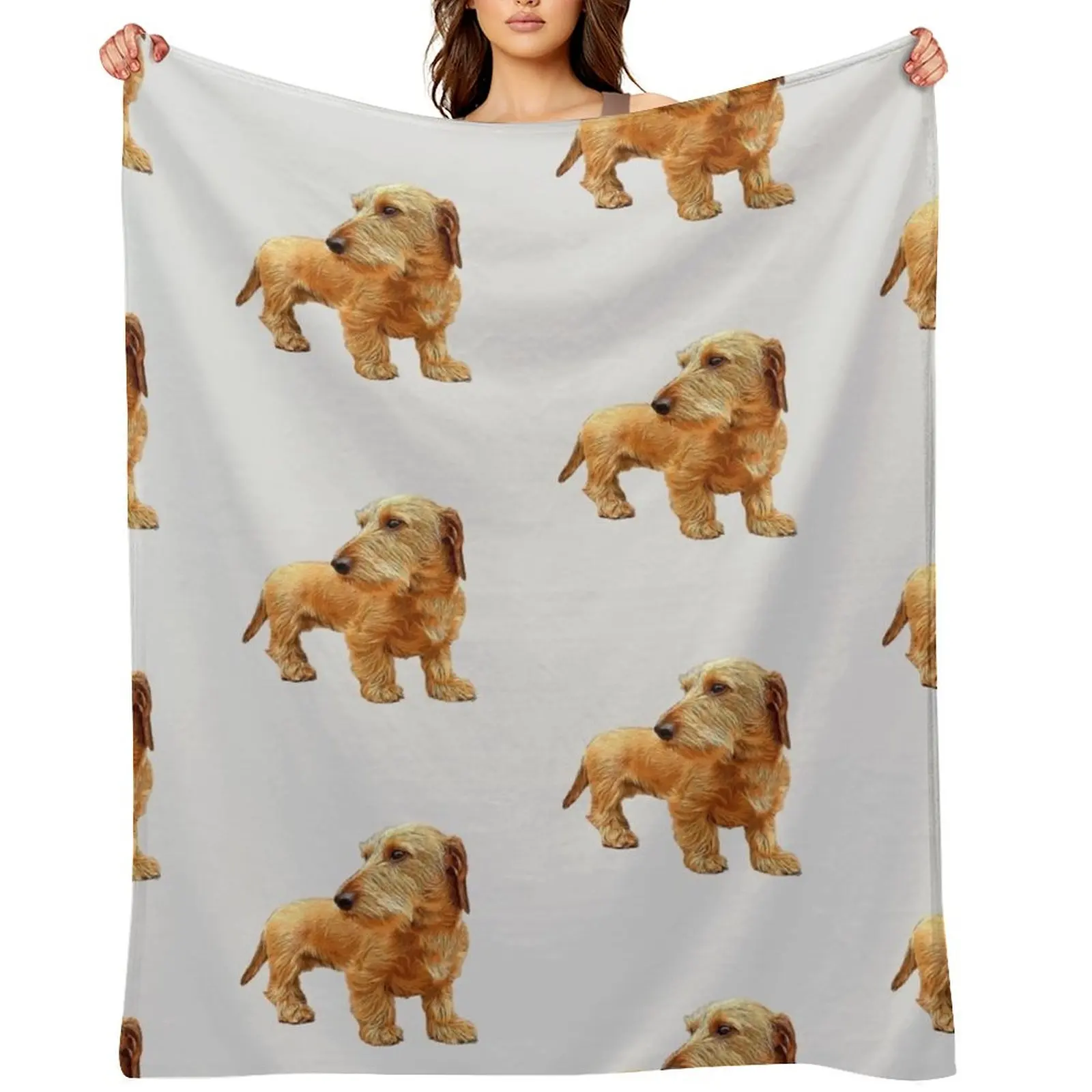 

Dachshund Wire Haired Red Beauty! Throw Blanket Heavy Winter beds Luxury St Blankets