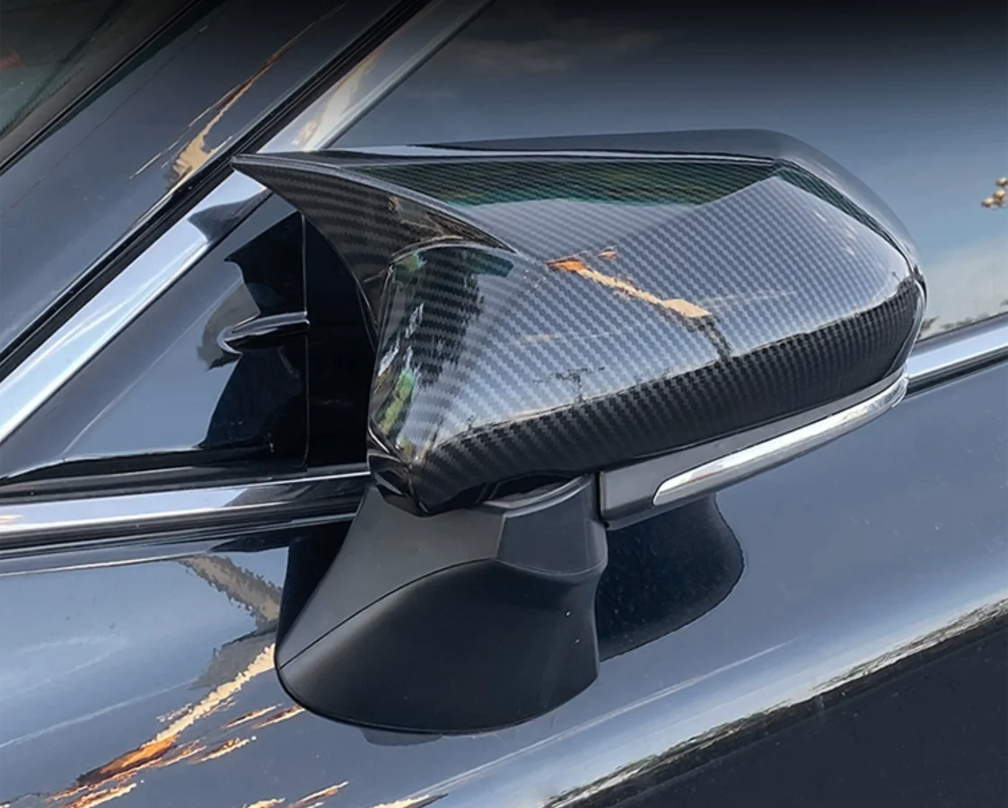 

Suitable for Toyota Avalon 2019 2020 2021 2022 ox horn rearview mirror cover ABS decoration Auto Parts Bright black carbon fibre