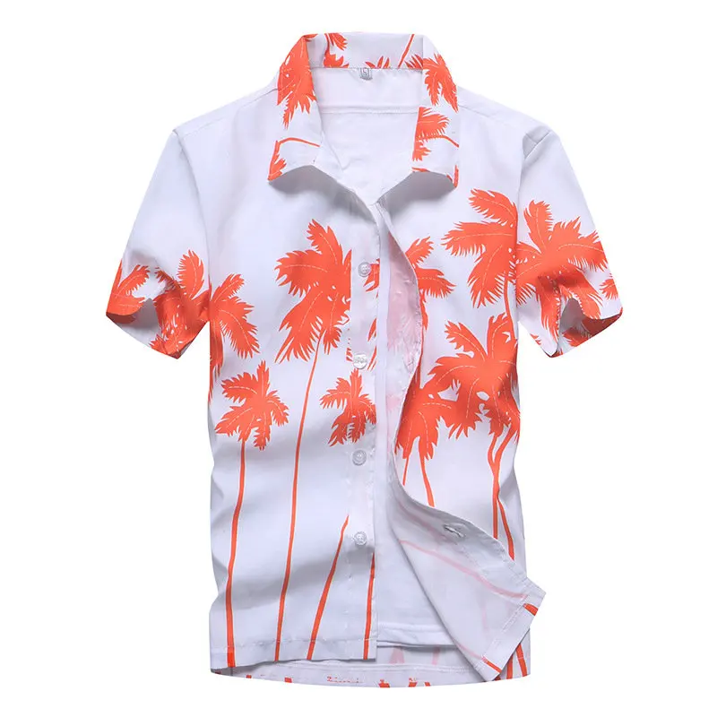 2022 Casual Floral Beach Men\'s Shirt Summer Short Sleeve Hawaiian Shirts For Men Plus Size Quick Dry Tee Shirt Men Clothes Camis