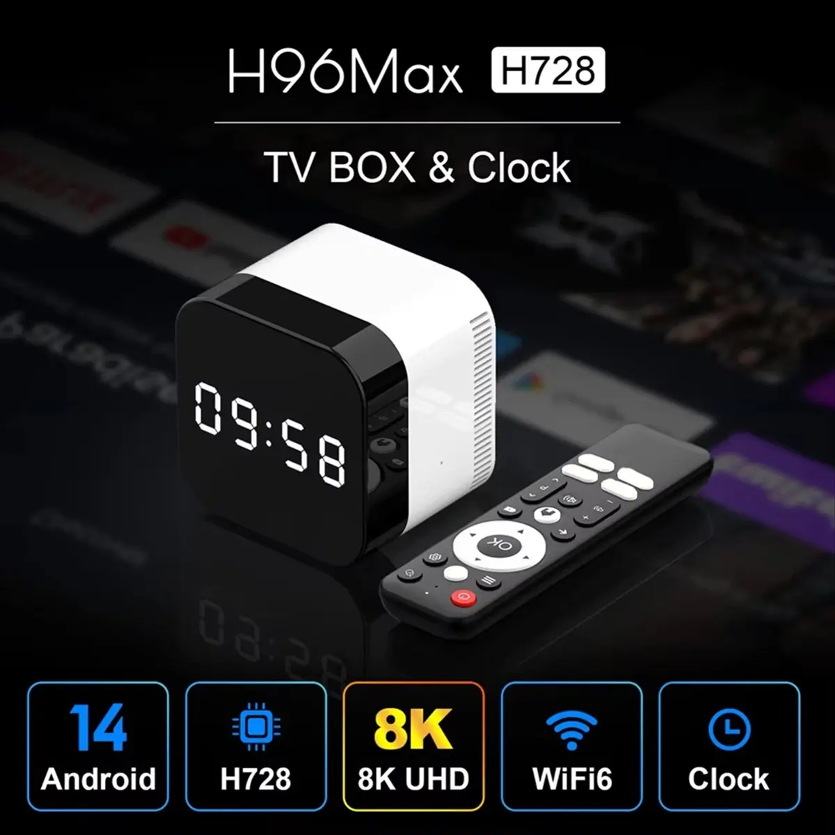 N93R Android 14.0 H728 Allwinner 8-Core Octa Core Ulrta HD 8K 1000M Ethernet Wifi6 Dual Wifi BT5.3 Smart TV Box(EU),B