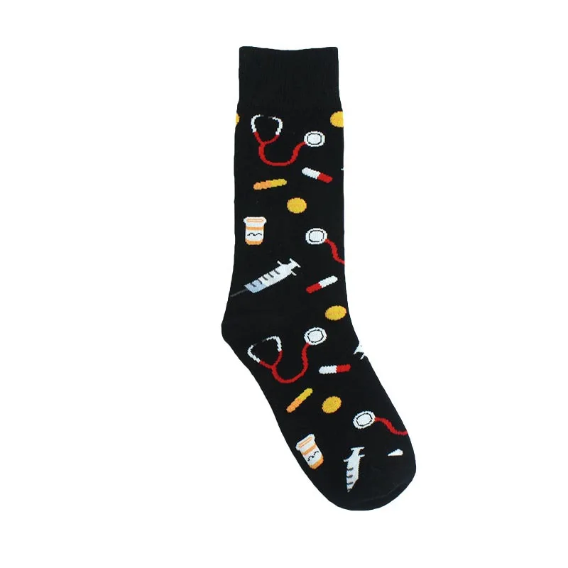 Funny Cute Fruits Banana Hot Pepper Coffee Beans Hamburg volcanic Happy Japanese Harajuku skateboard Socks 2022