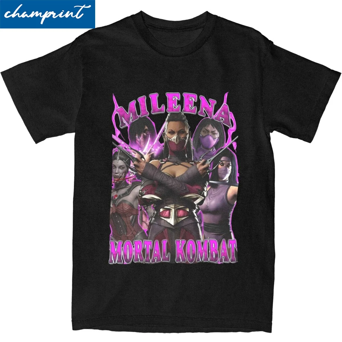 Leisure Mortal Kombat Mileena MK T-Shirt Men's Cotton Short Sleeve Round Neck Summer Tops Shirts