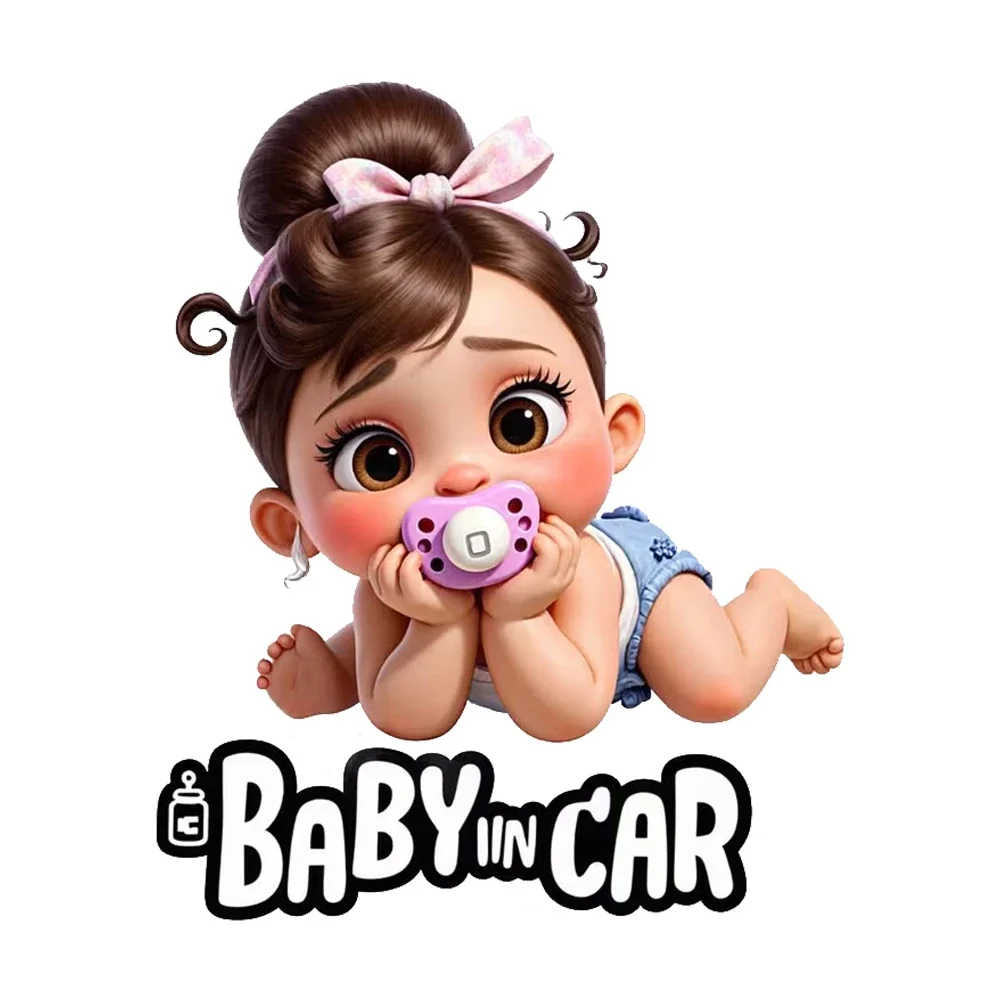 Adorable Baby In Car Vinyl Sticker, Multipurpose Waterproof Decal for SUV Truck Van Motorcycle Window Bumper Wall Laptop Decor