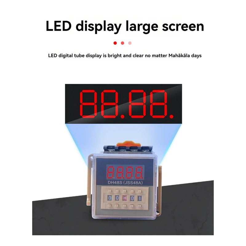 DH48S-S 12V Time Relay  AC/DC 12V 24V 36V 110V 220V 380V Repeat Cycle  Programmable Delay Relay DH48S-S 12V/24V/380V AC/DC B