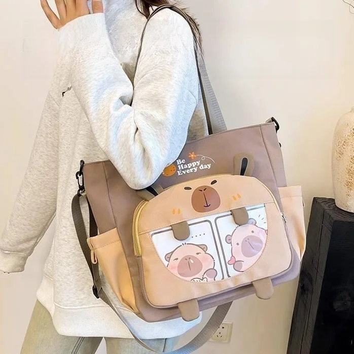 mochila-escolar-cartoon-para-criancas-bolsa-transversal-para-estudantes-do-ensino-medio-mochila-de-mao-a-prova-d'Agua-media