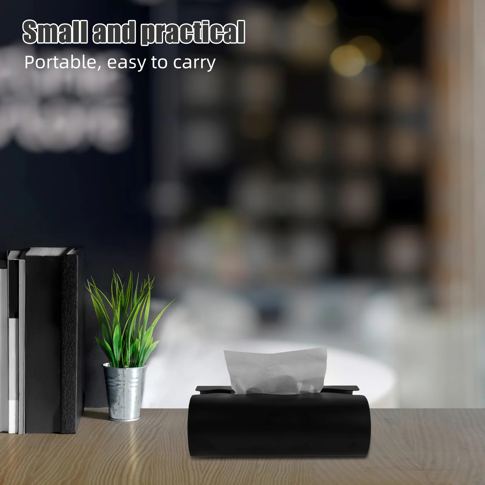 

Modern Stainless Steel Tissue Box Holder Black Finish Anti-Fingerprint Easy Refill for Home Office Hotel Bathroom Kitchen