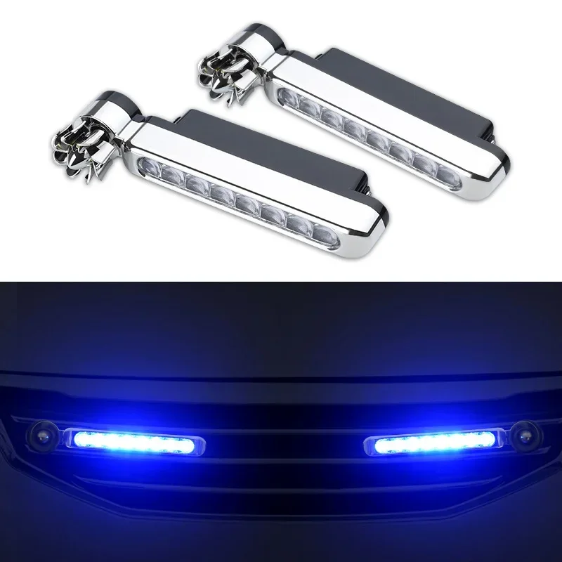 2 قطعة ضوء النهار الجري اللاسلكي طاقة الرياح ضوء النهار LED سيارة التحديثية اليومية مصباح جيد الإضاءة دوران المصباح