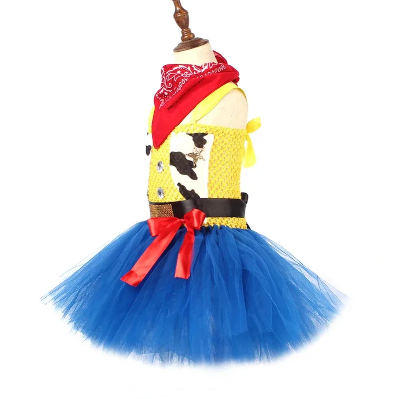 ♥ 2025 New Cow Girl Tutu Dress with Hat Jessie Woody Inspired Kids Halloween Cosplay Costume Baby Carnival Holidays Party ★☆ly99