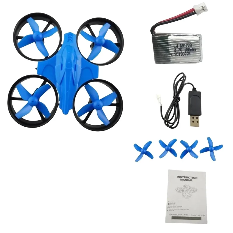 Blue DIY RC Drone JJRC H36 2.4G 4Channel 4-Axis Gyro Quadcopter RTF UFO Fit Eachine E010 360 Degree Flip LED Remote Controller