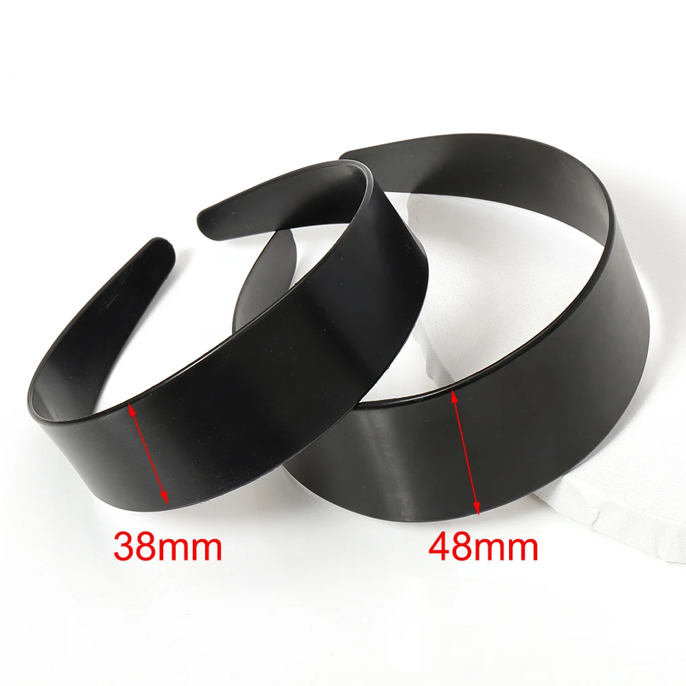 10pcs 3.8/4.8cm White Black Wide Plastic Flat Headband Bezel Hoops for DIY Women Hairbands Accessories Jewelry Making Supplies