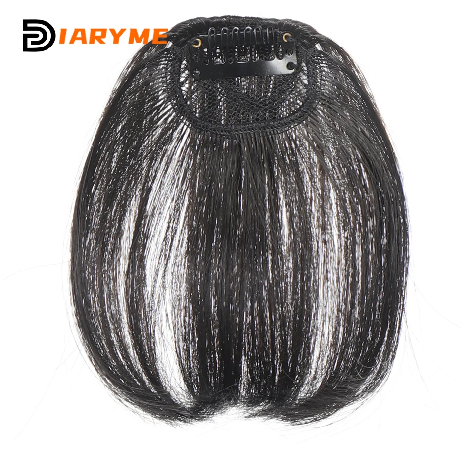 Synthetic Clip-In Air Hair Bangs Extension Natural Short Black Neat Straight Bangs Hair Extensions Heat Resistant False bangs Ha