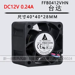 Dla Delta FFB0412VHN 4E73R 4028 40*40*28MM 4CM 12V 0.24A wentylator chłodzący DC