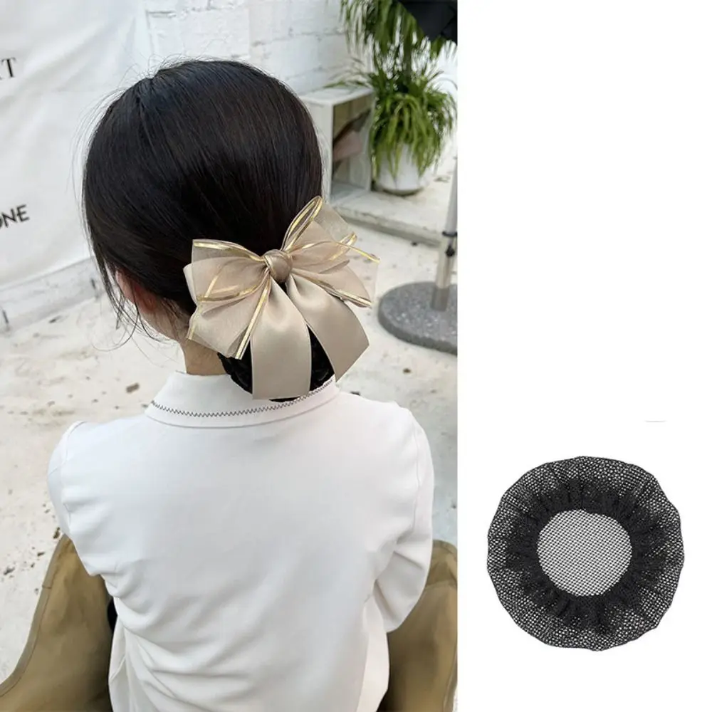 

Винтажный бант, корейский снуд, женские весенние зажимы, корейский стиль, бант, булочка для волос, тканевые заколки для волос, сетчатый чехол для сотрудников банка