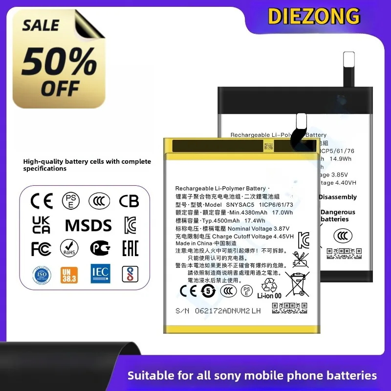Fast Shipping 2026 New Suitable For Sony Z3/XZ1/XZ2/XZ1 mini/X10 Plus mobile phone batteries, Xperia 1 II/10ii