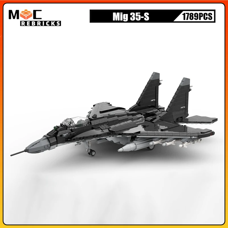 MOC Technology Bricks Model Mig 35-S Muiti-purpose Military Fighter Building Blocks Sets Kid's Aircraft Toys Puzzle Xmas Gifts