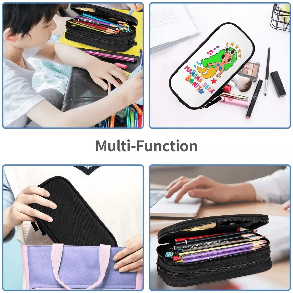 Imagem -06 - Karol g Manana Sera Bonito Lápis Cases Grande Capacidade Pen Bags Pen Box Lápis Bolsa para Meninos e Meninas Estudantes Papelaria Escola